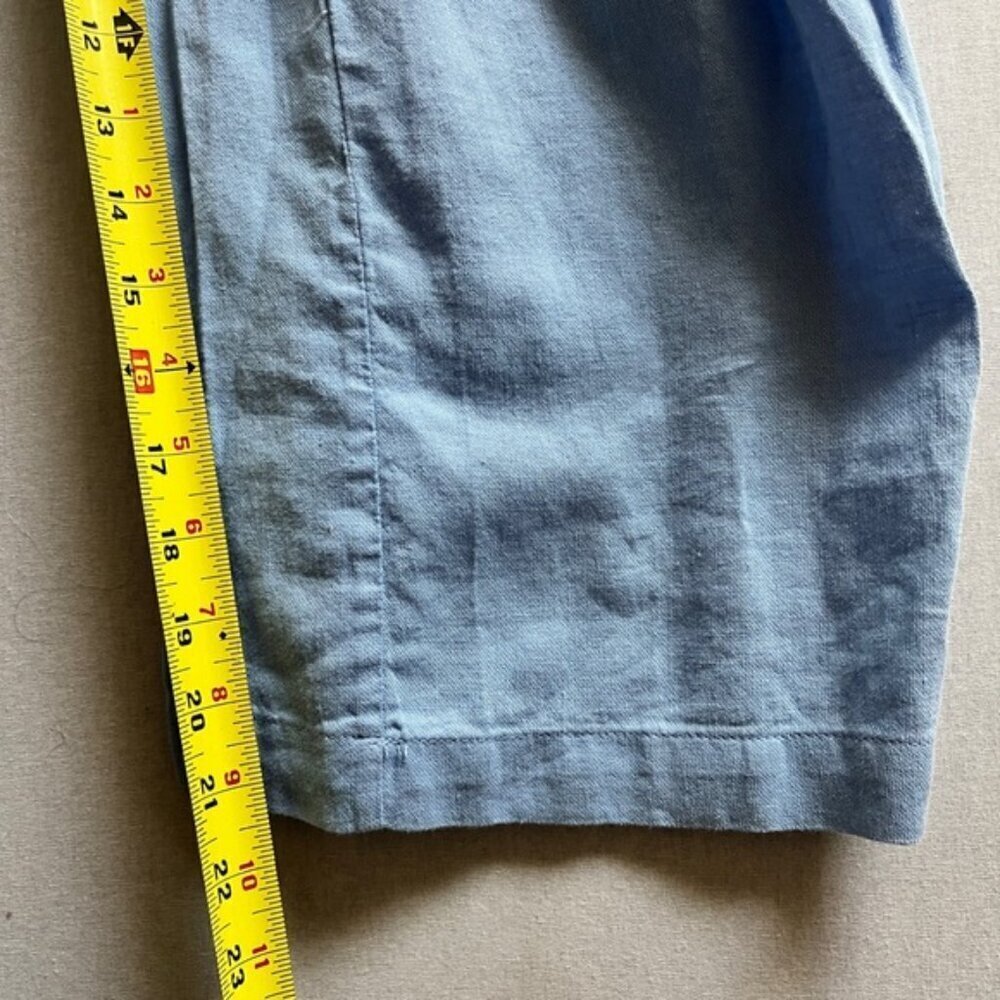 Zara Linen Blend Baby Blue Tie Front Cropped Pants Jumpsuit XS - Picture 9 of 14